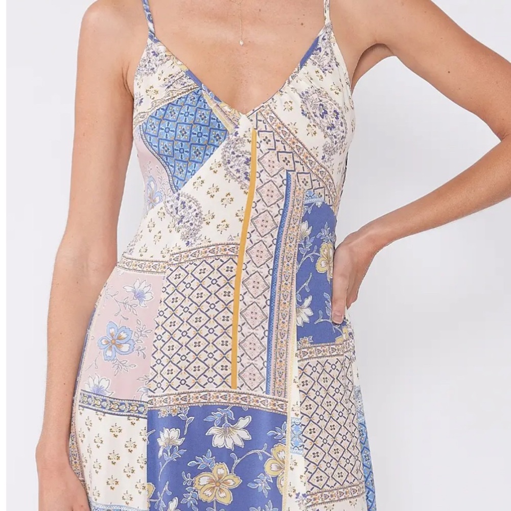 Love Stitch Women's Patchwork Maxi Dress - Lilac/Blue/Pink and Cream - Picture 4 of 5